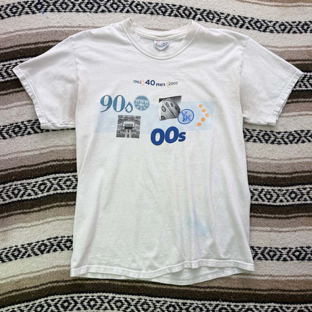 Vintage 2000's Y2k 40 Years EDS Tech Technology Growth White Tee Shirt Sz Medium